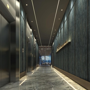 新中式洗浴中心电梯间3D模型下载